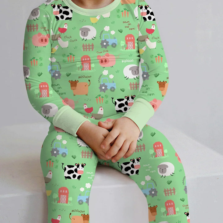 Farm Yard Bamboo Two Piece Long Sleeve Pajama Set