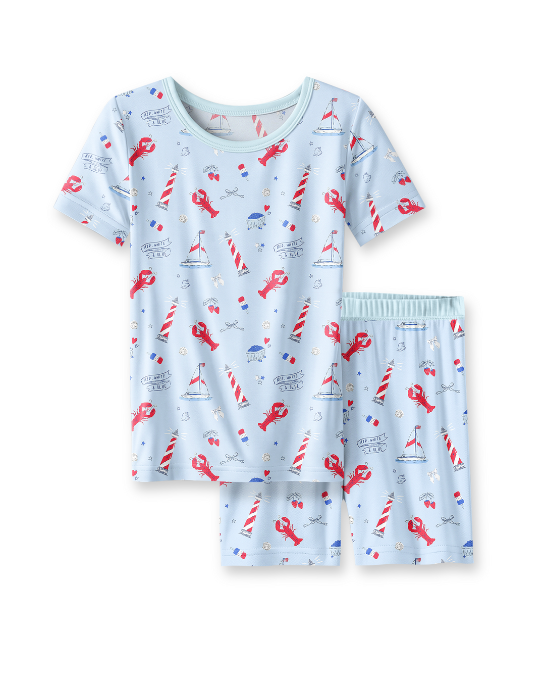 East Coast Bamboo Two Piece Short Sleeve Shorts Pajama Set