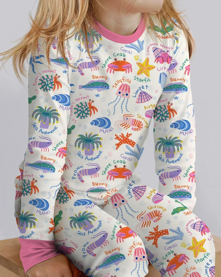 Tide Pool Pals Bamboo Two Piece Long Sleeve Pajama Set