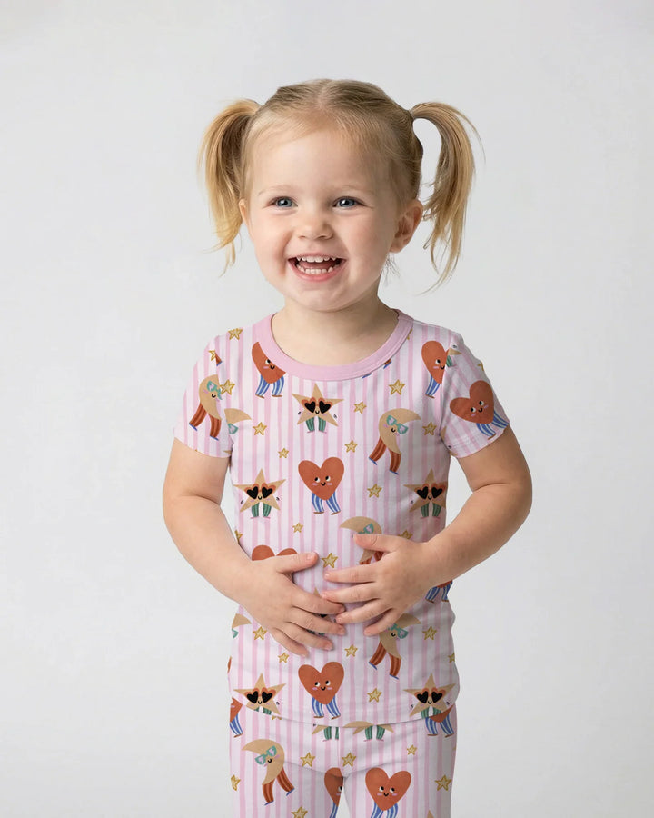 Dance More Dances Bamboo Two Piece Short Sleeve Pajama Set