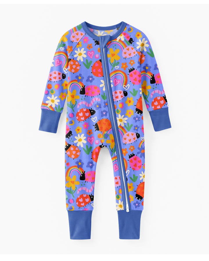 Lady Bugs Bamboo Convertible Zippered Romper