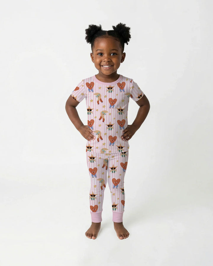 Dance More Dances Bamboo Two Piece Short Sleeve Pajama Set