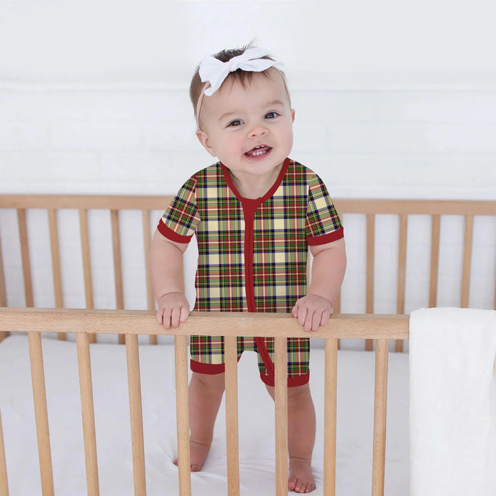 Cozy Evergreen Plaid Bamboo Shorty Zippy