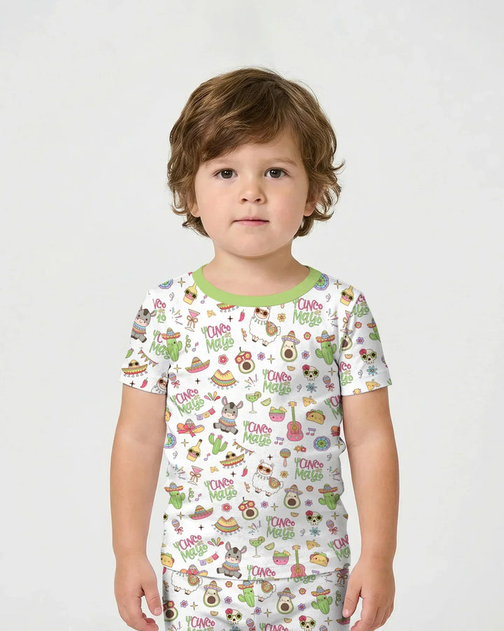 Cinco de Mayo Fiesta Bamboo Two Piece Short Sleeve Shorts Pajama Set