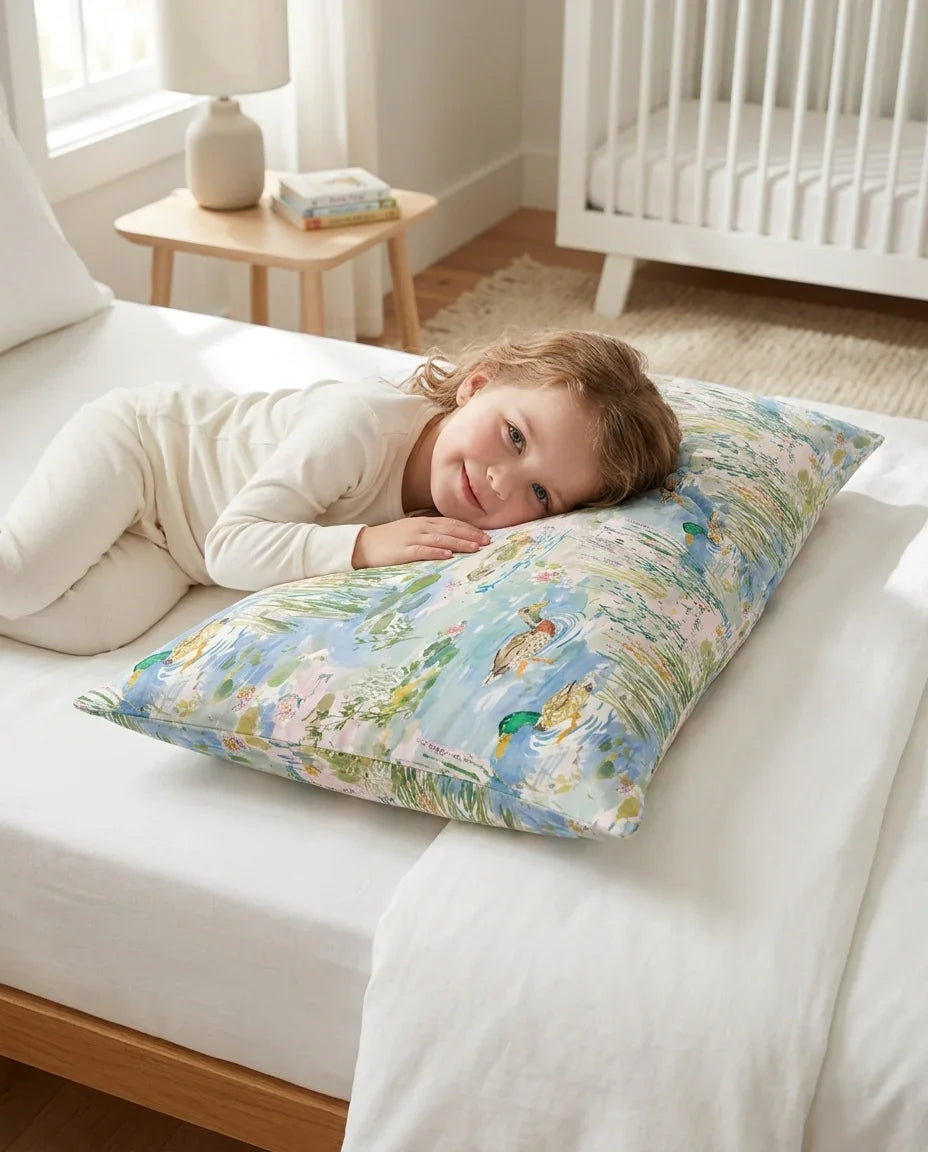Watercolor Mallard Duck Bamboo Pillow Case