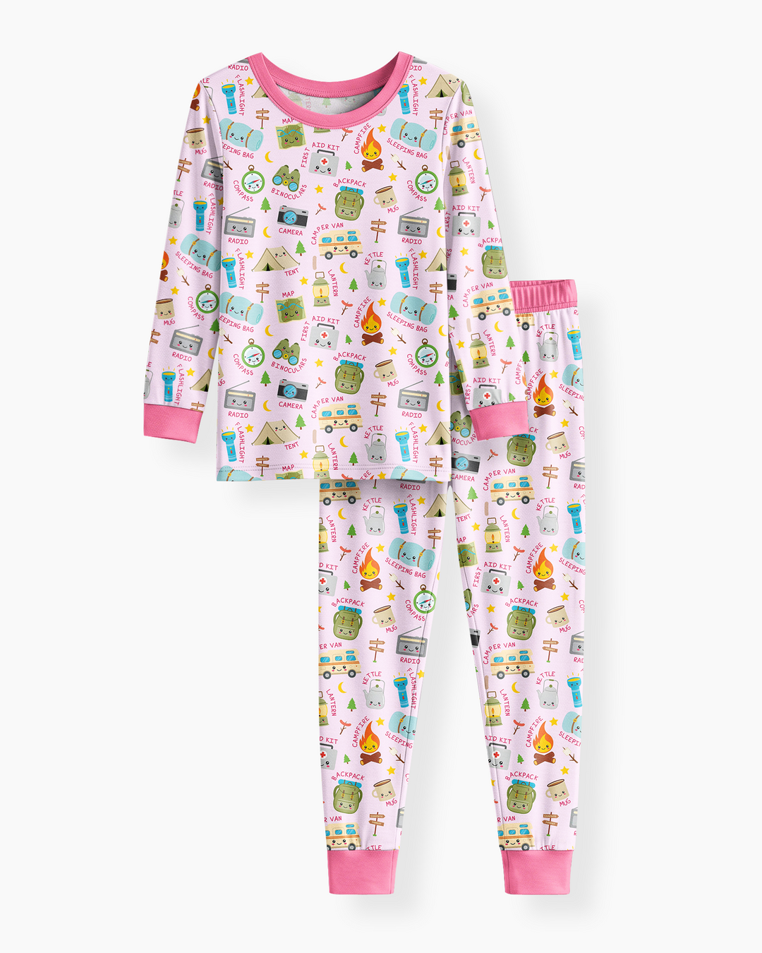 Little Camp Adventure Family Matching Two Piece Long Sleeve Pajama Set
