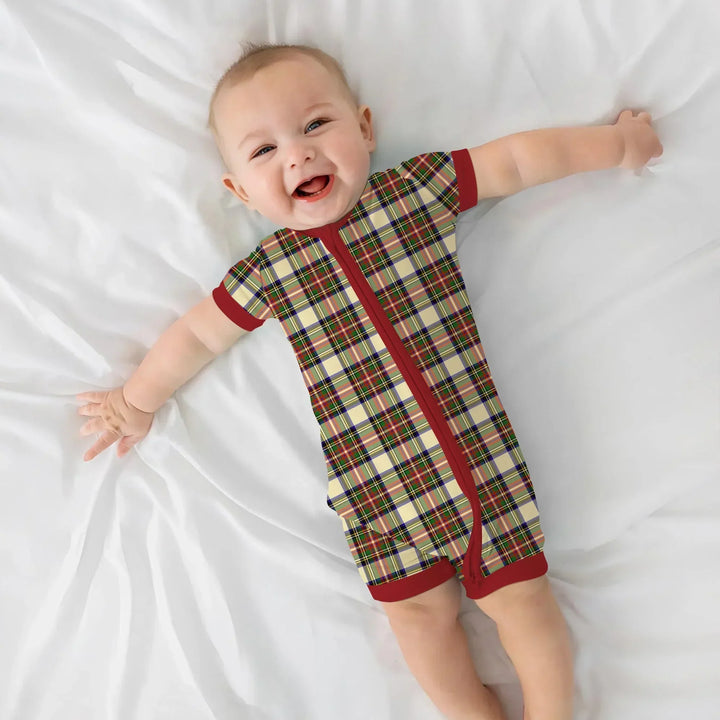 Cozy Evergreen Plaid Bamboo Shorty Zippy