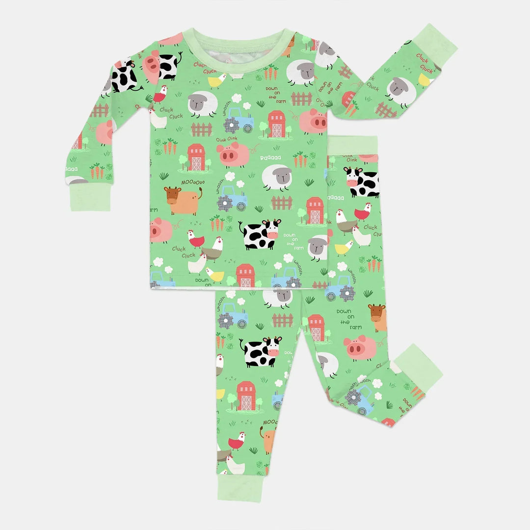 Farm Yard Bamboo Two Piece Long Sleeve Pajama Set