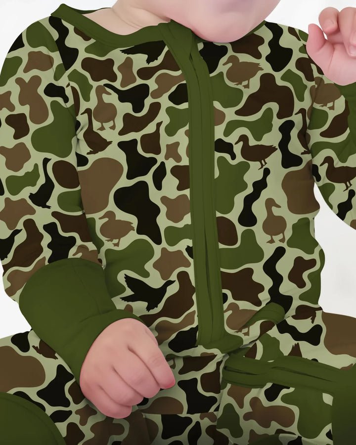 Mallard Duck Hunting Camouflage Bamboo Convertible Zippy