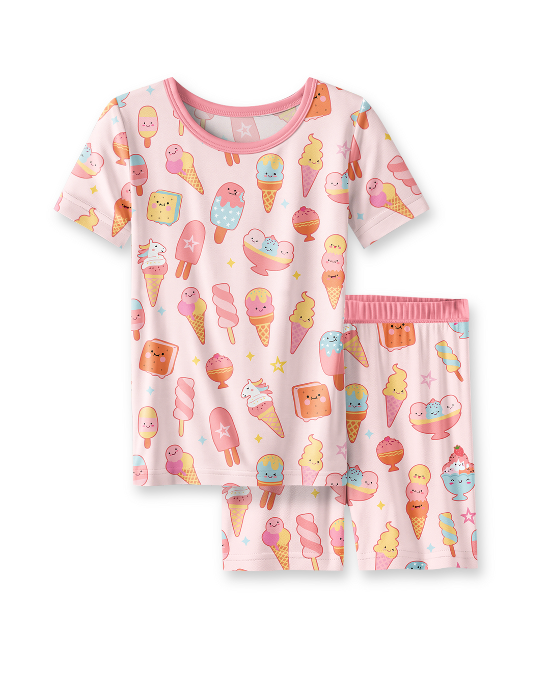 American Ice cream Bamboo Two Piece Short Sleeve Shorts Pajama Set