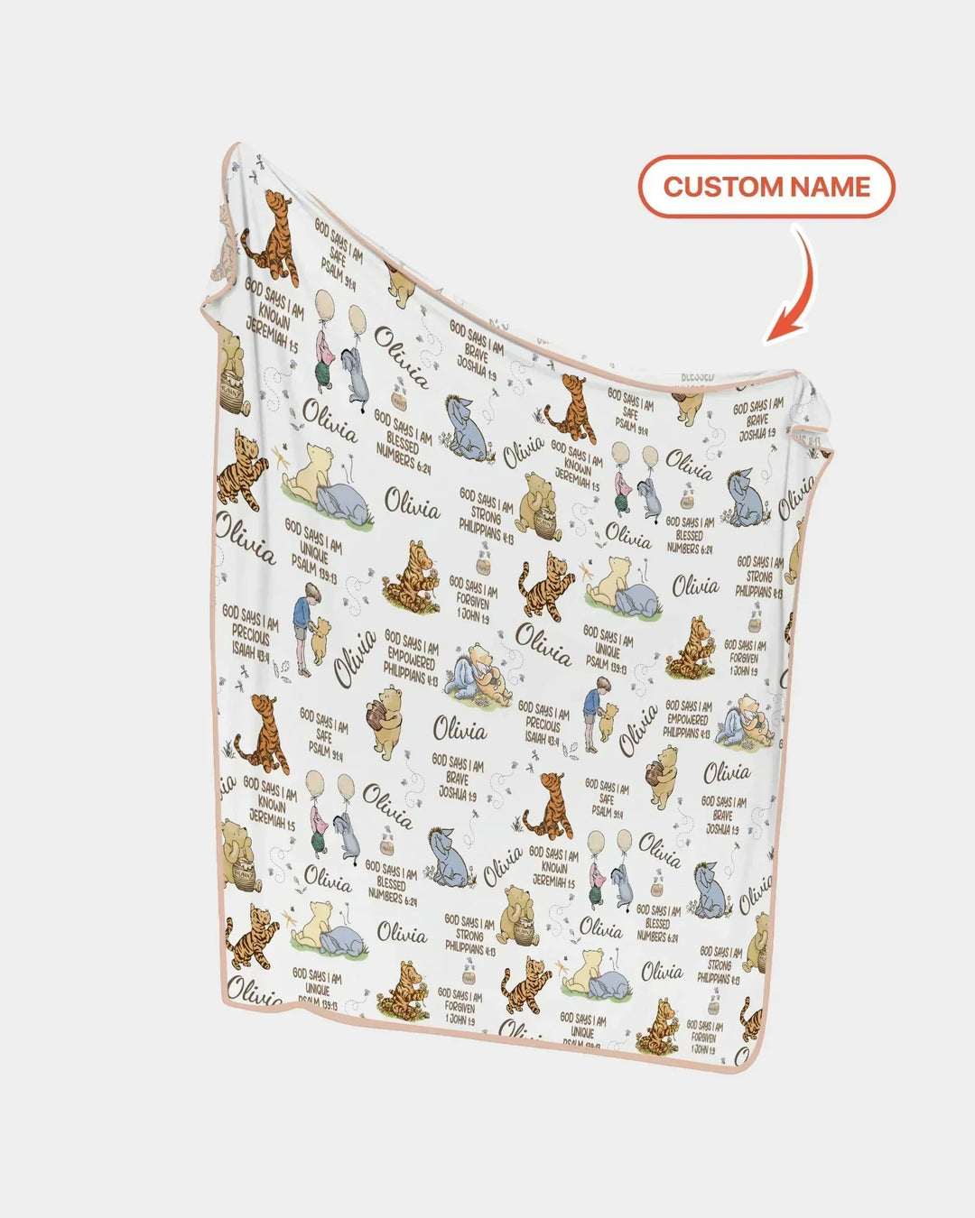 Custom Name God Says I Am Classic Bear Bamboo Blanket