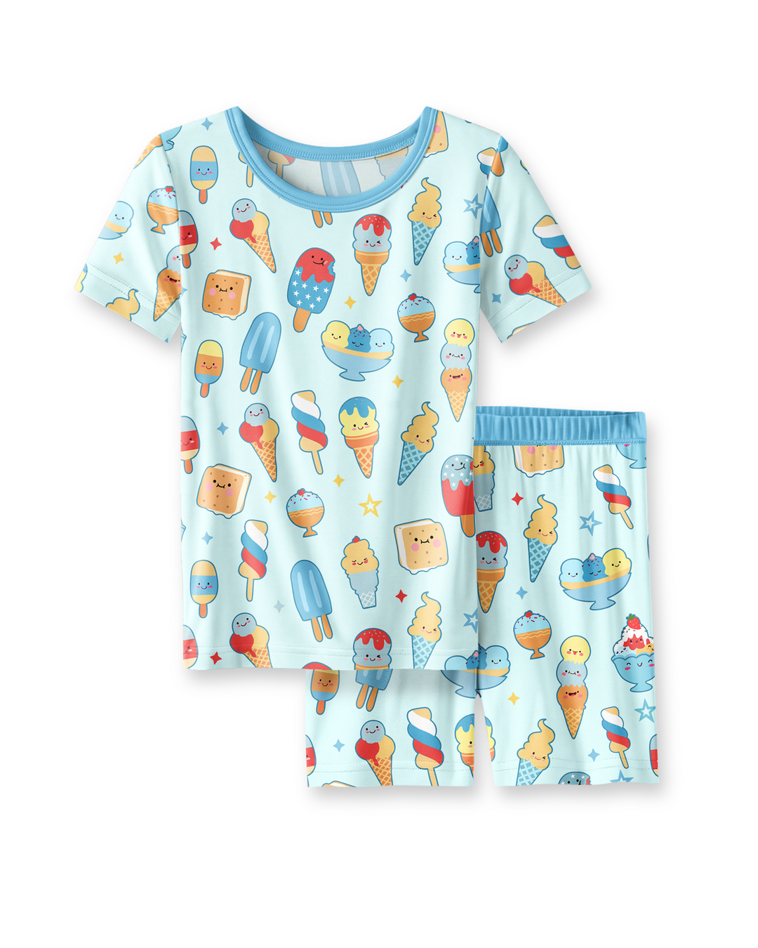 American Ice cream Bamboo Two Piece Short Sleeve Shorts Pajama Set