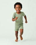 Ribbed Bamboo Two Piece Short Sleeve Short Pajama Set