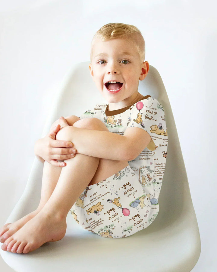 Child of God Whimsy Woodland Bamboo Two Piece Short Sleeve Shorts Pajama Set