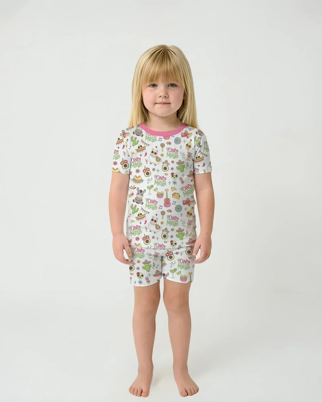 Cinco de Mayo Fiesta Bamboo Two Piece Short Sleeve Shorts Pajama Set