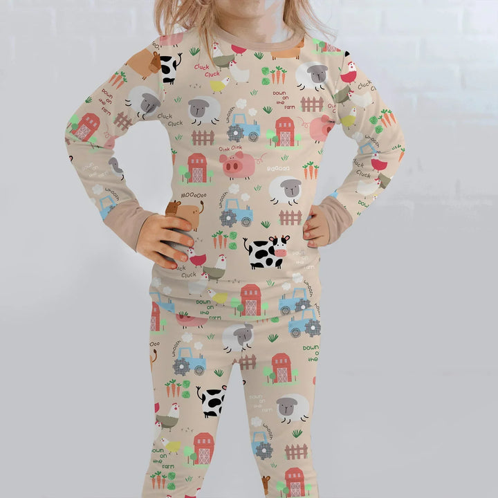 Farm Yard Bamboo Two Piece Long Sleeve Pajama Set