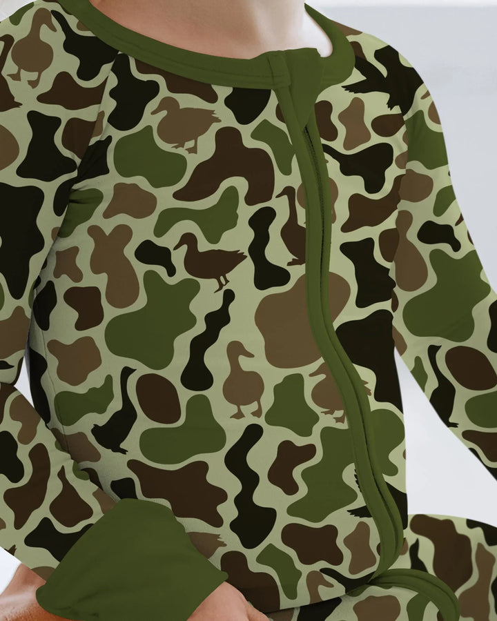 Mallard Duck Hunting Camouflage Bamboo Convertible Zippy