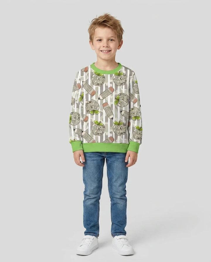 Custom Name Camo Apple Days Bamboo Crewneck Sweatshirt