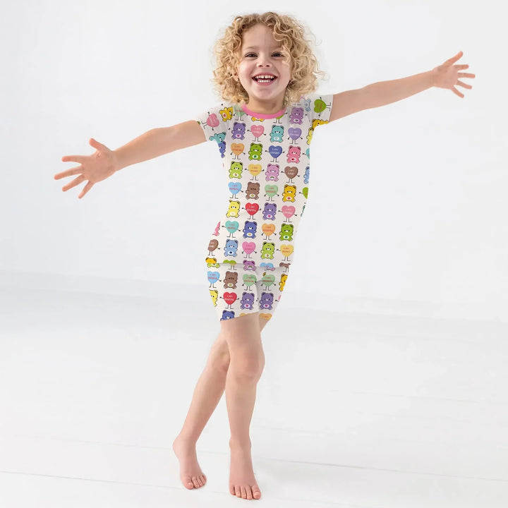 Rainbow Bears Affirmation Bamboo Two Piece Short Sleeve Shorts Pajama Set