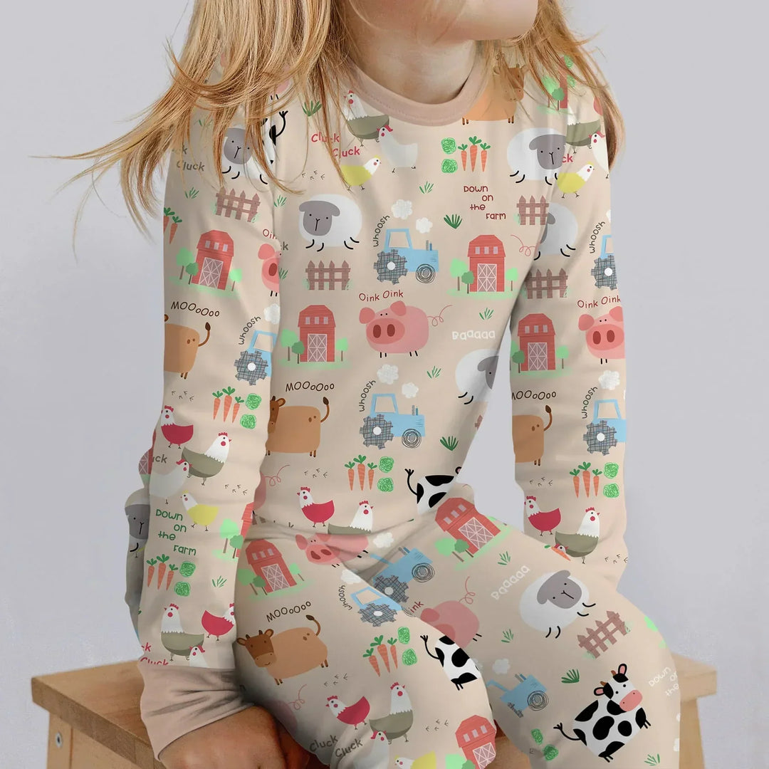 Farm Yard Bamboo Two Piece Long Sleeve Pajama Set