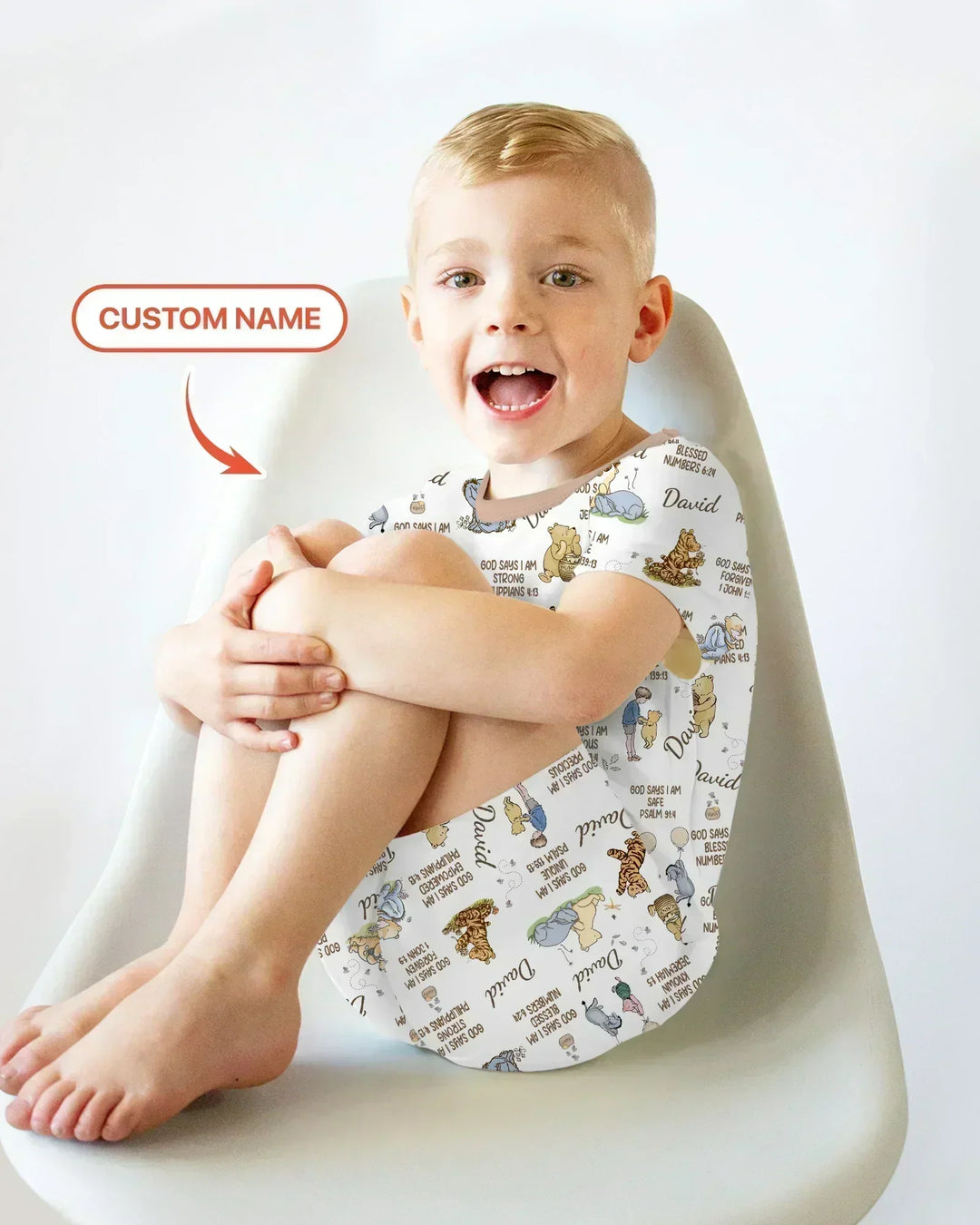 Custom Name God Says I Am Classic Bear Bamboo Two Piece Short Sleeve Shorts Pajama Set