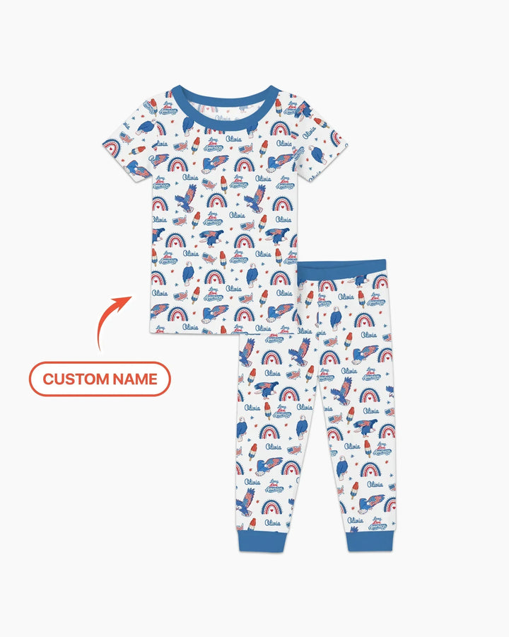 Long Live America Bamboo Two Piece Short Sleeve Pajama Set