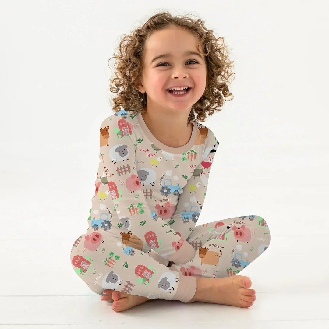 Farm Yard Bamboo Two Piece Long Sleeve Pajama Set