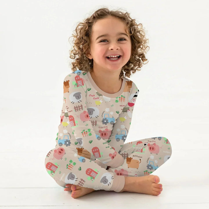Farm Yard Bamboo Two Piece Long Sleeve Pajama Set