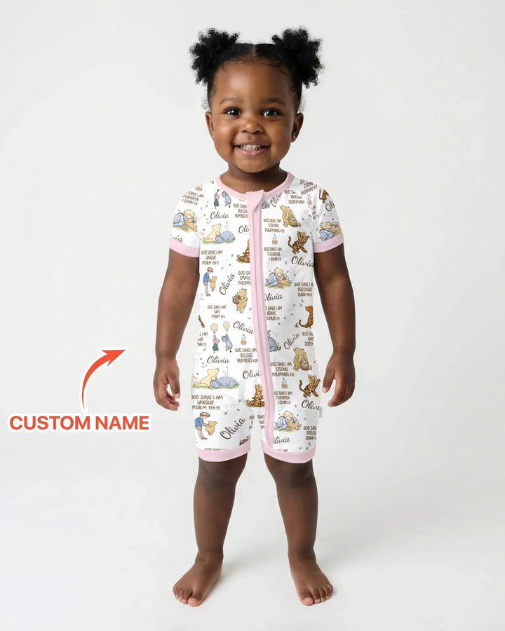 Custom Name God Says I Am Classic Bear Bamboo Shorty Zippy