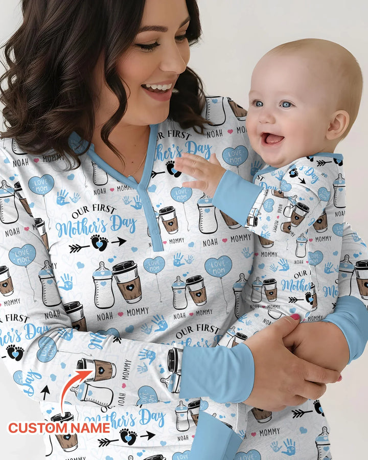 Custom Name First Mother's Day Drink Bamboo Convertible Zippy