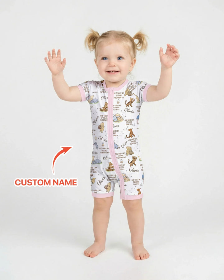 Custom Name God Says I Am Classic Bear Bamboo Shorty Zippy