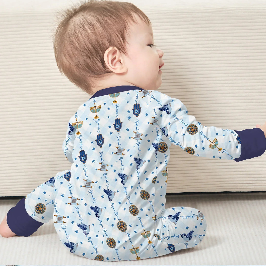 Hanukkah Festival Matching Family Bamboo Convertible Zippy