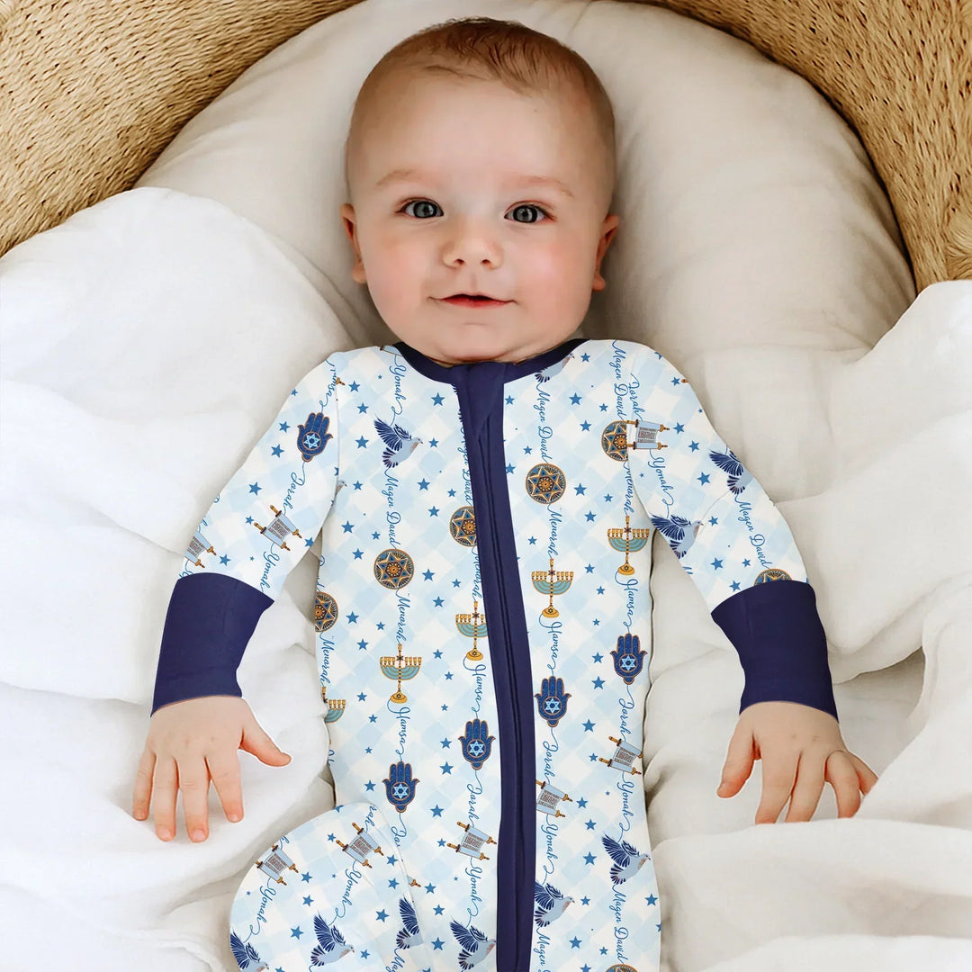 Hanukkah Festival Matching Family Bamboo Convertible Zippy