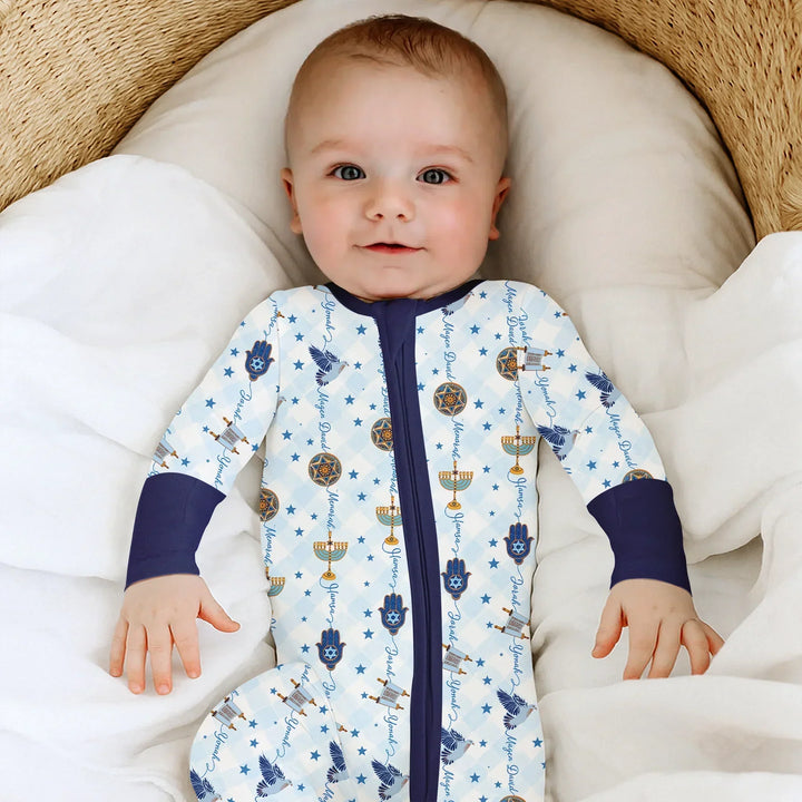 Hanukkah Festival Matching Family Bamboo Convertible Zippy