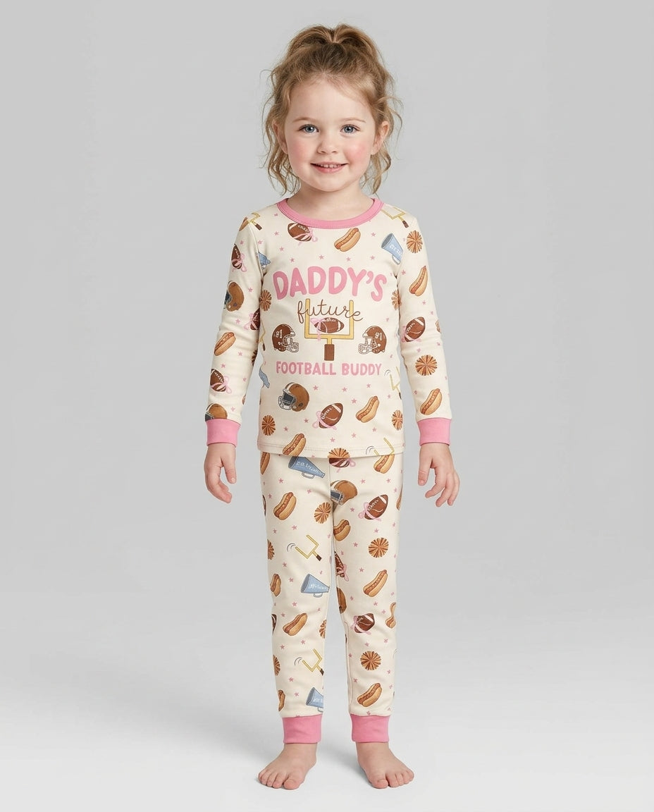 Daddy's Future Football Buddy Bamboo Two Piece Long Sleeve Pajama Set
