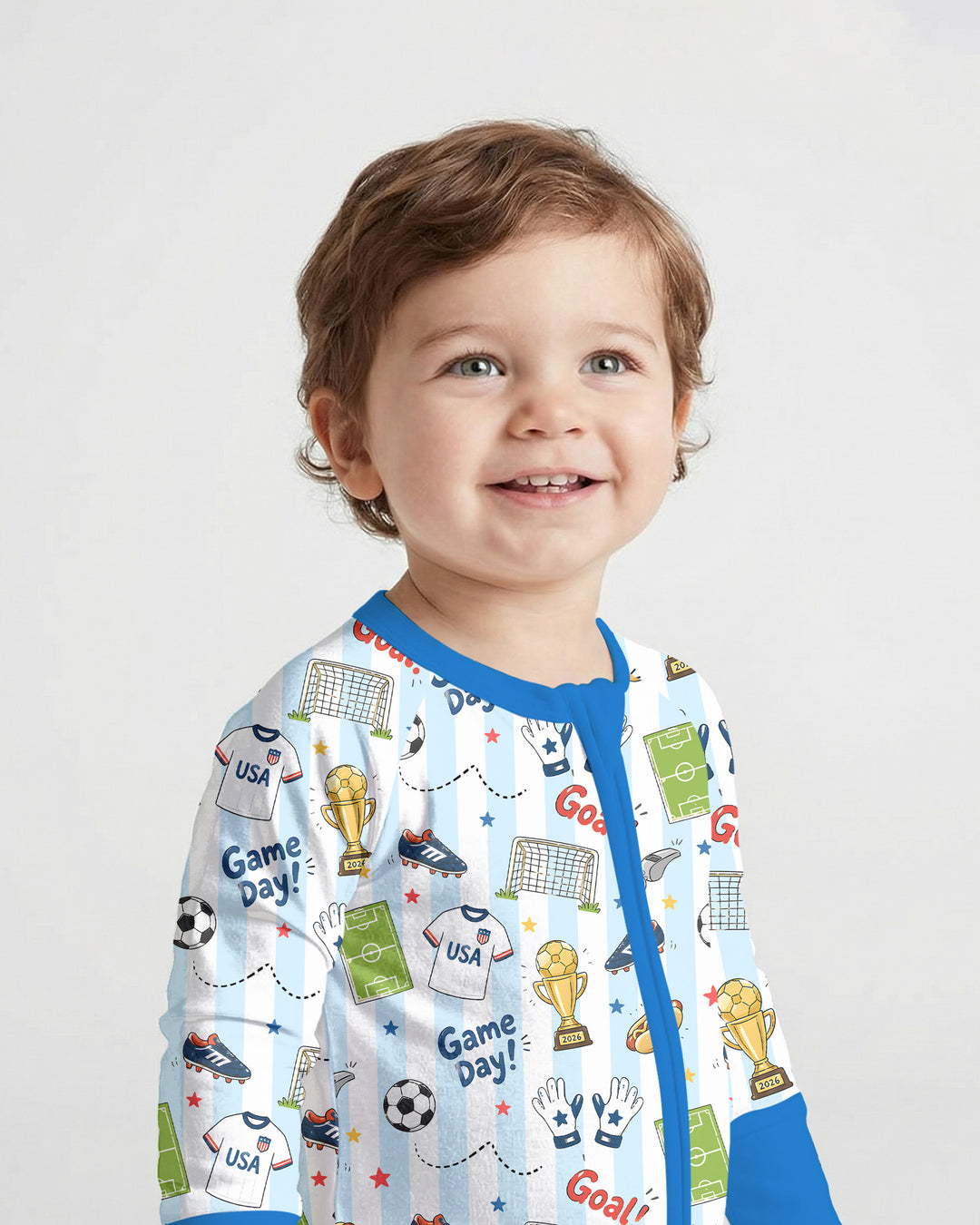 Striped Soccer Game Day Family Matching Bamboo Convertible Zippy