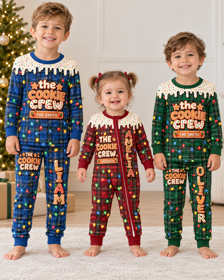 The Cookie Crew Custom Name Bamboo Two Piece Long Sleeve Pajama Set
