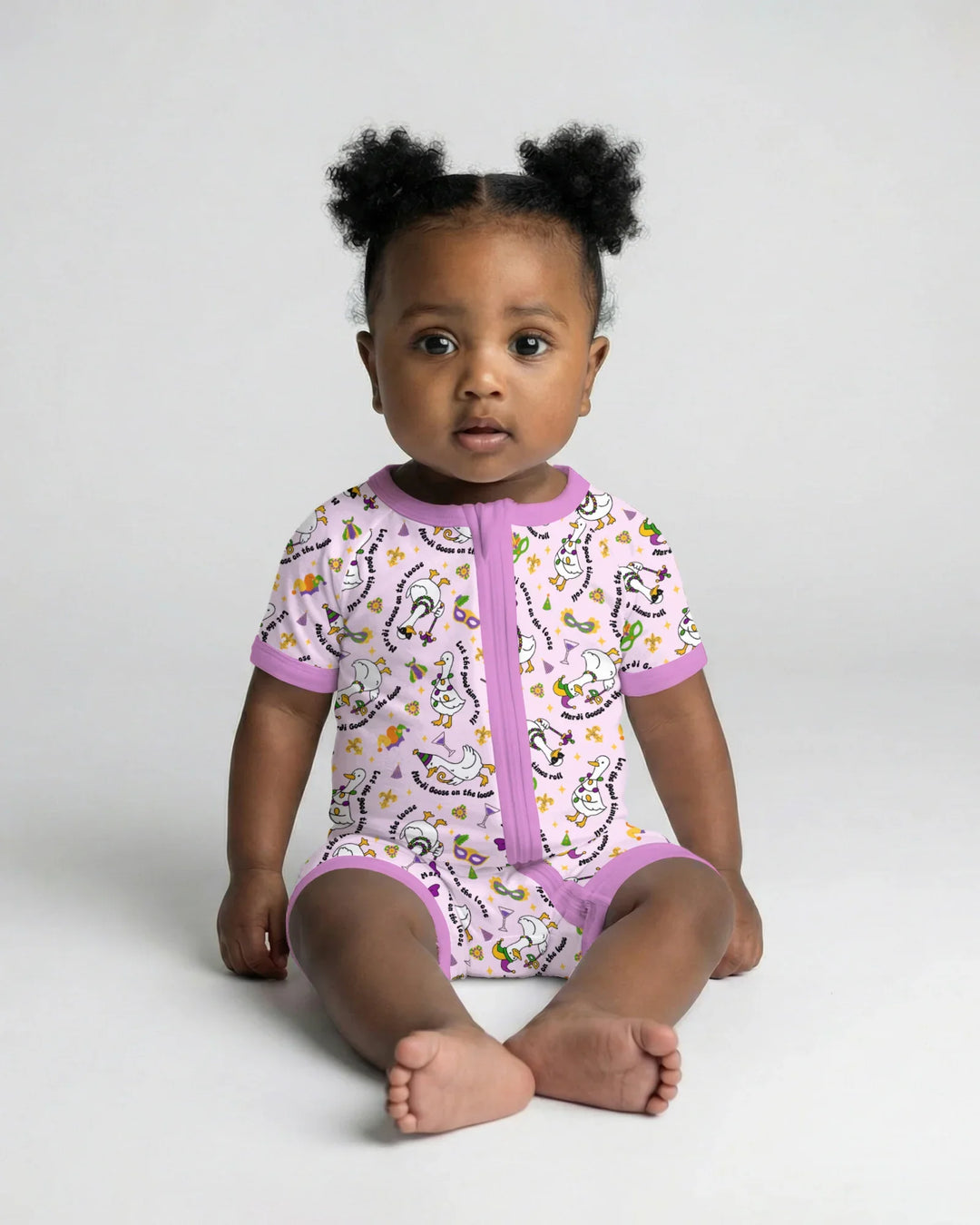 Mardi Gras Silly Goose Bamboo Shorty Zippy
