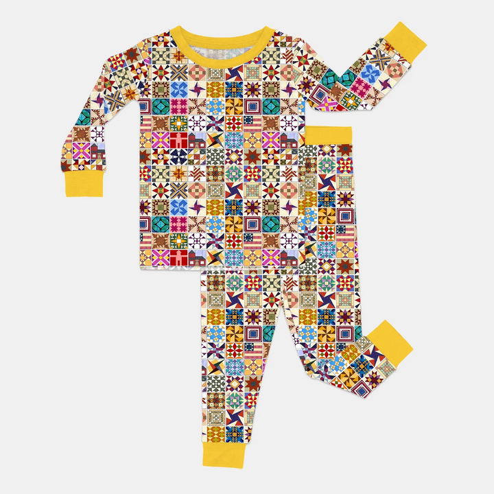 Heritage Quilt Bamboo Two Piece Long Sleeve Pajama Set
