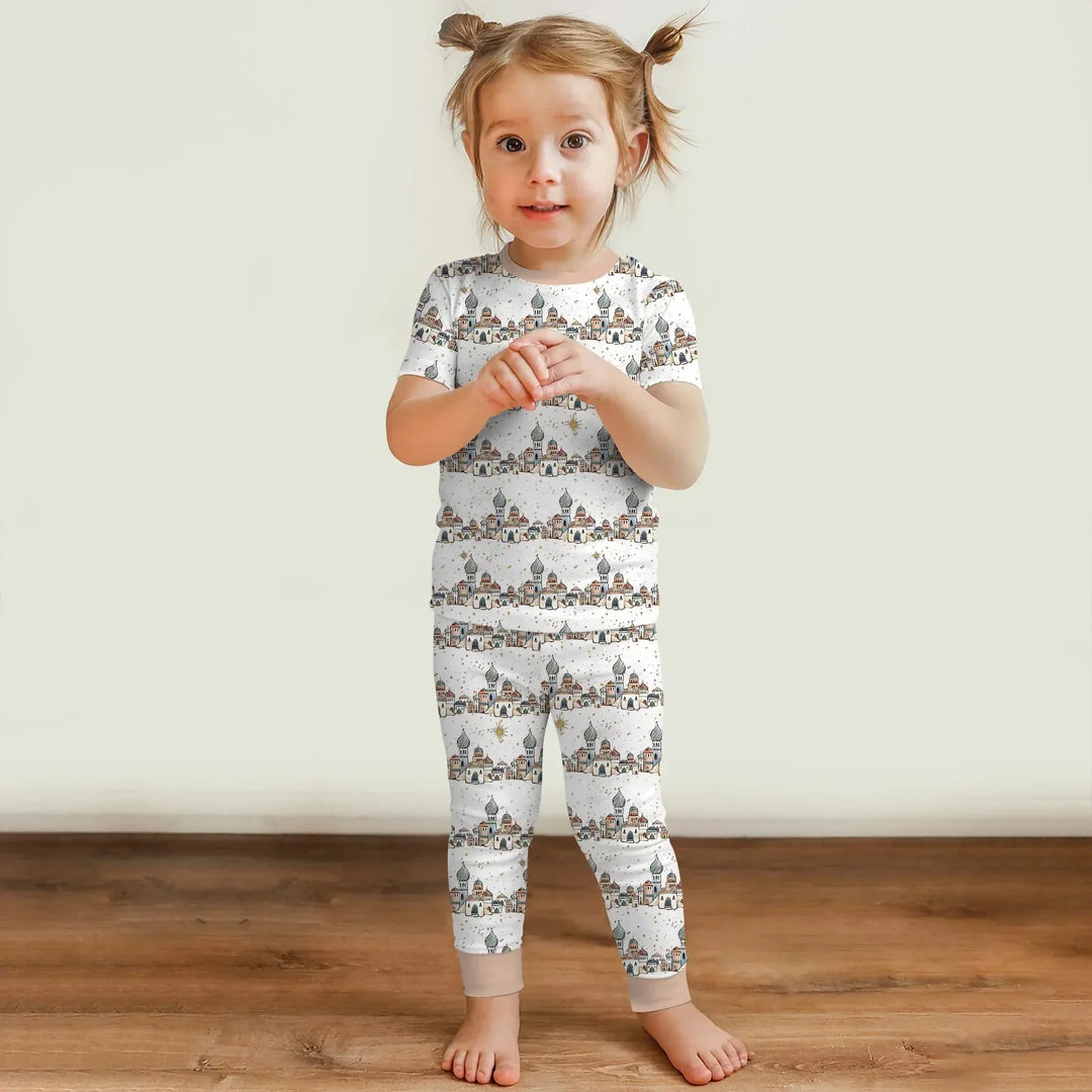 O Little Town of Bethlehem Bamboo Two Piece Short Sleeve Pajama Set