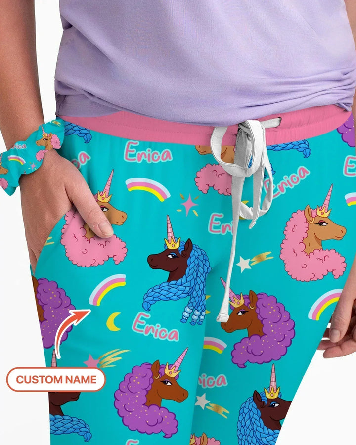 African Astro Unicorn Bamboo Women Pajama Set