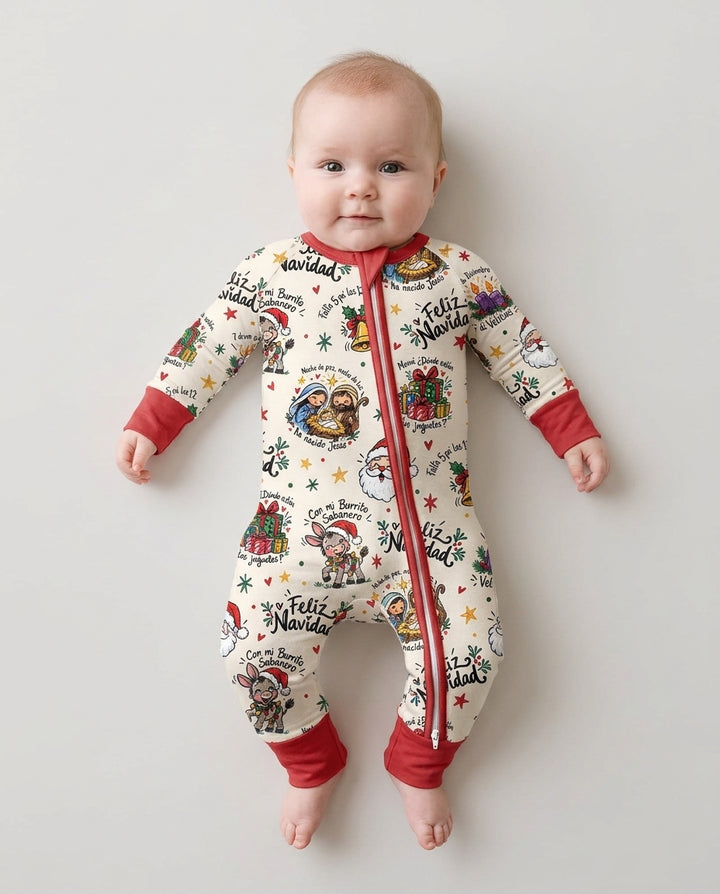 Whimsical Feliz Navidad Christmas Bamboo Convertible Zippy