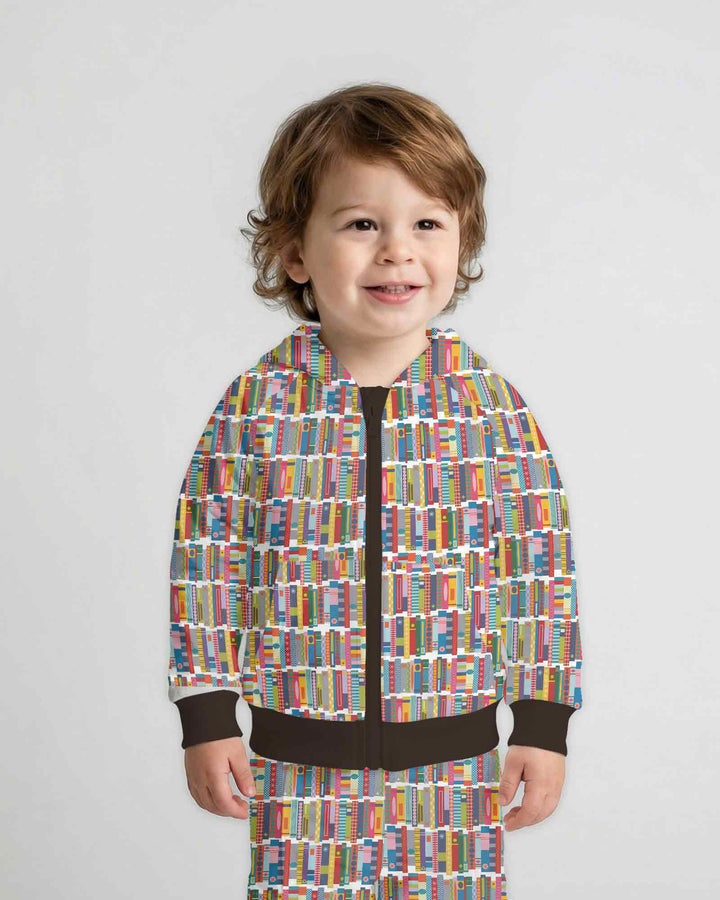 Rainbow Bookshelf Bamboo Zip Hoodie