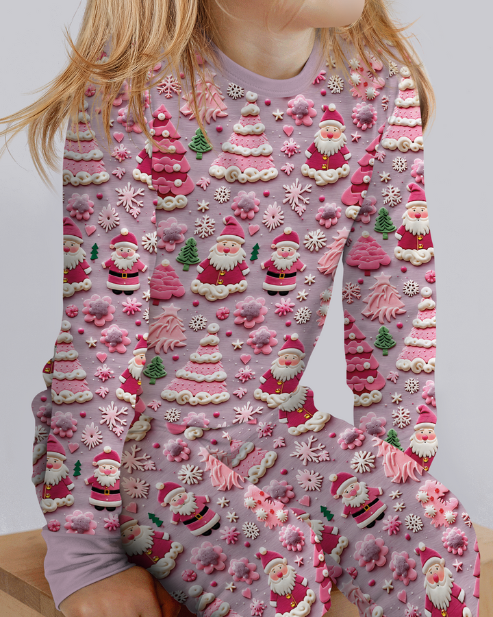 Pink Snowmen Bamboo Two Piece Long Sleeve Pajama Set