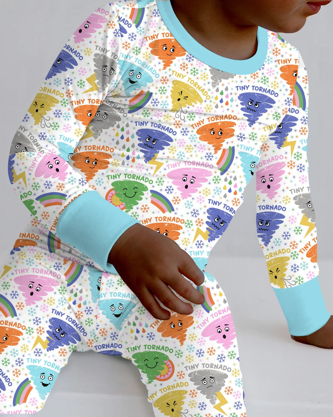 Tornado Family Matching Bamboo Two Piece Long Sleeve Pajama Set