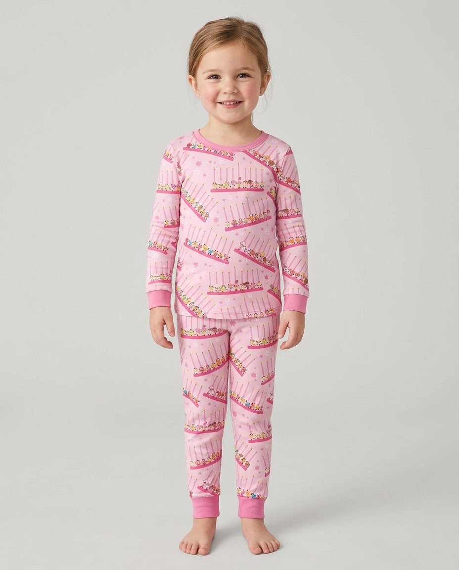 Hanukkah Cozy Night Bamboo Two Piece Long Sleeve Pajama Set