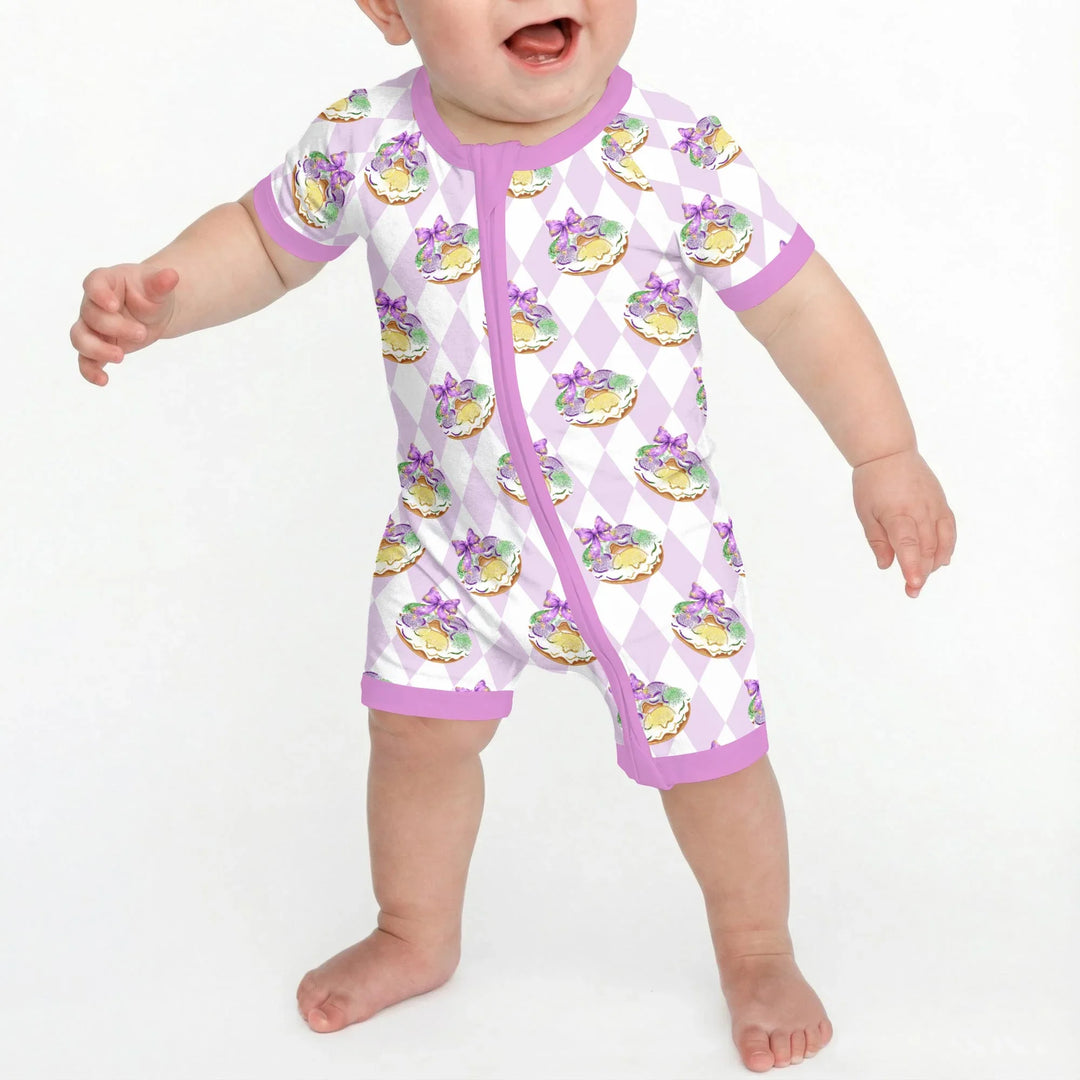Mardi Gras Donut Bamboo Shorty Zippy