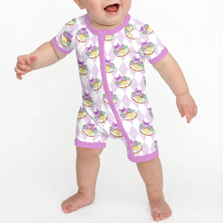 Mardi Gras Donut Bamboo Shorty Zippy
