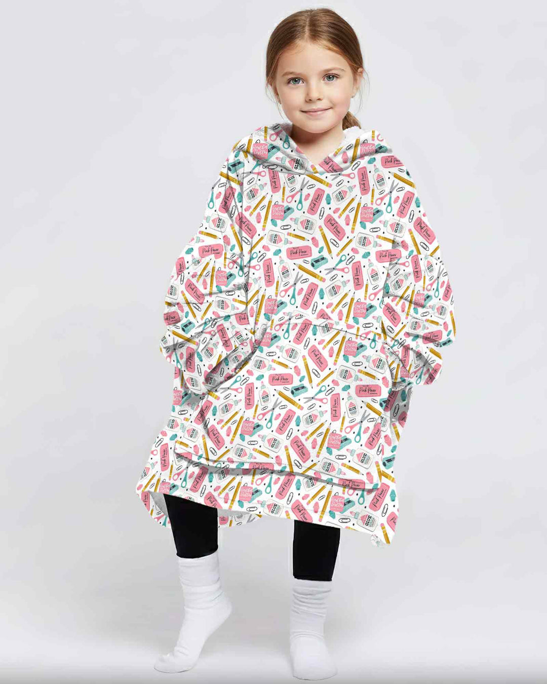 Pink Power School Supplies Bamboo Blanket Hoodie