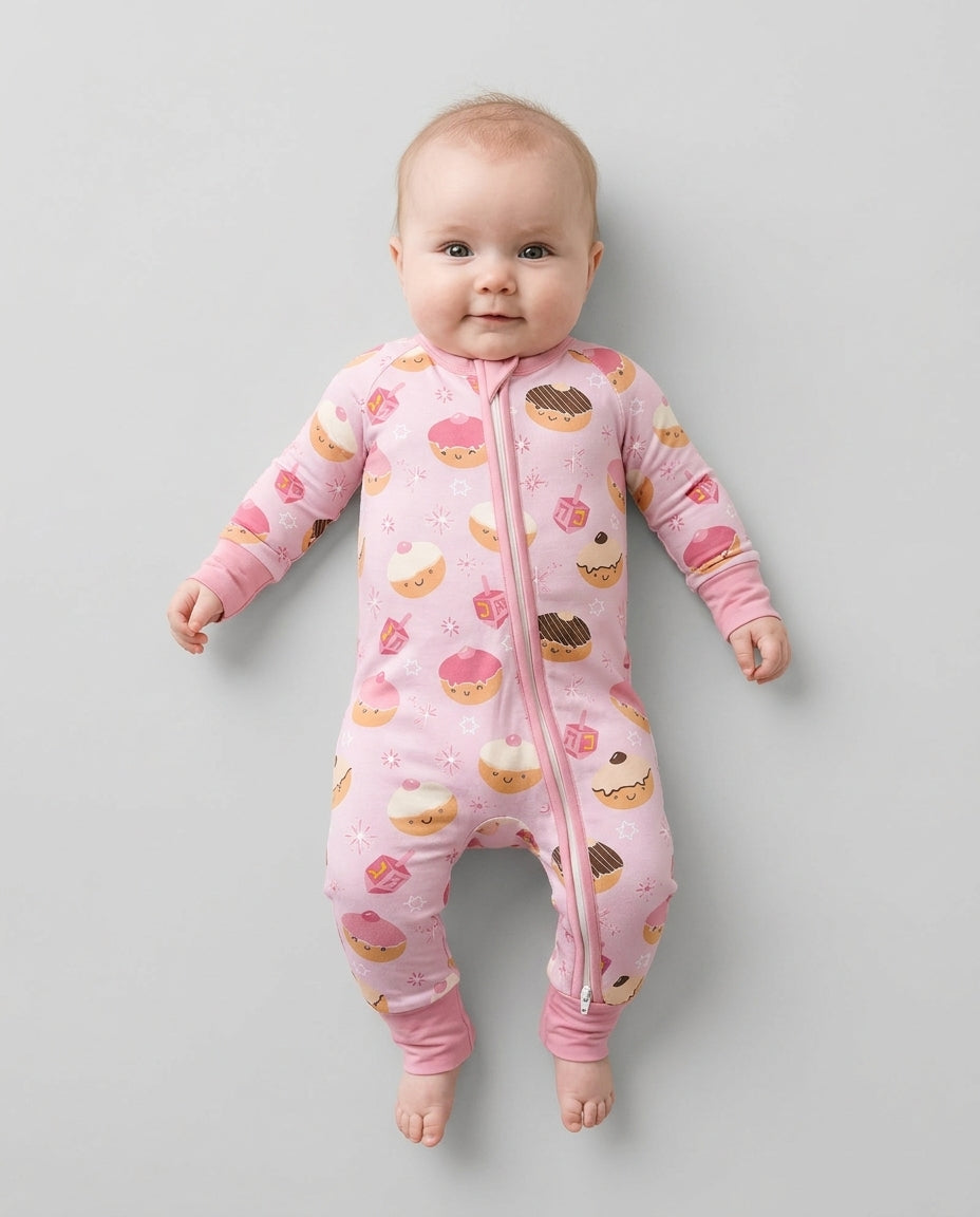 Hanukkah Donut Family Matching Bamboo Convertible Zippy